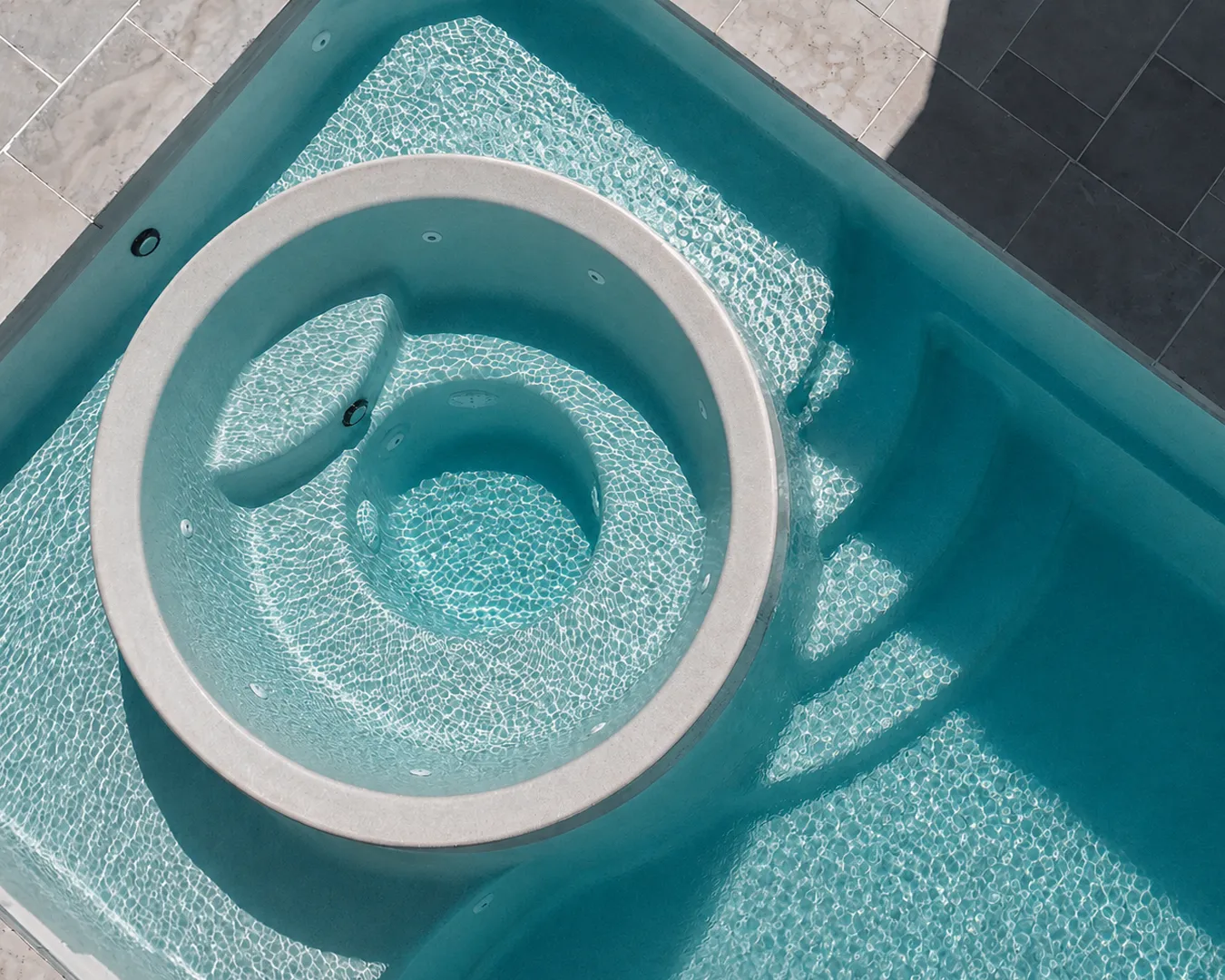 Close up top view of Daylesford pool Spa area