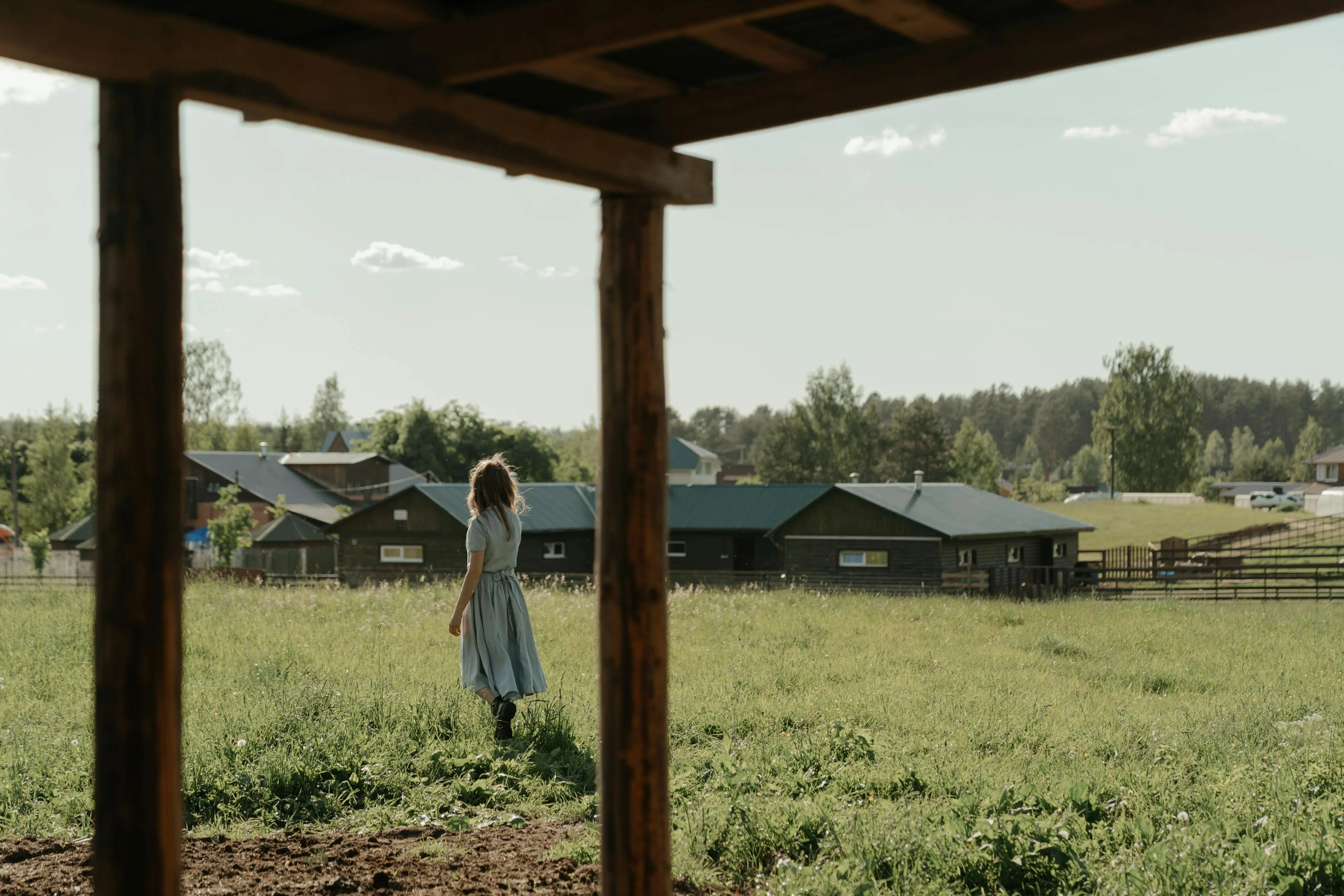 Girl on Farm field