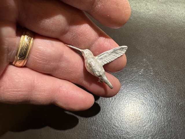 Silver cast hummingbird