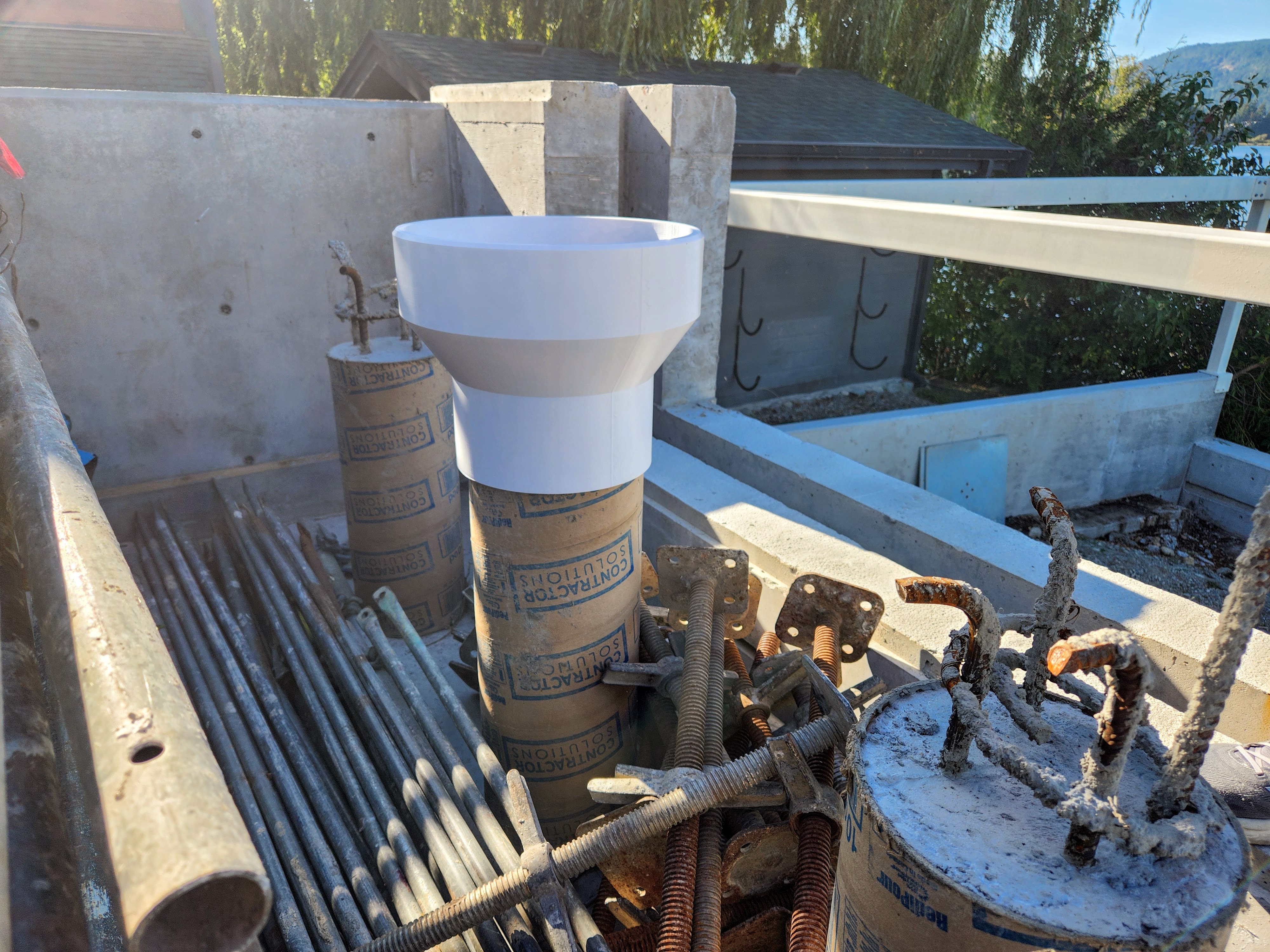 3D printed concrete form on a post