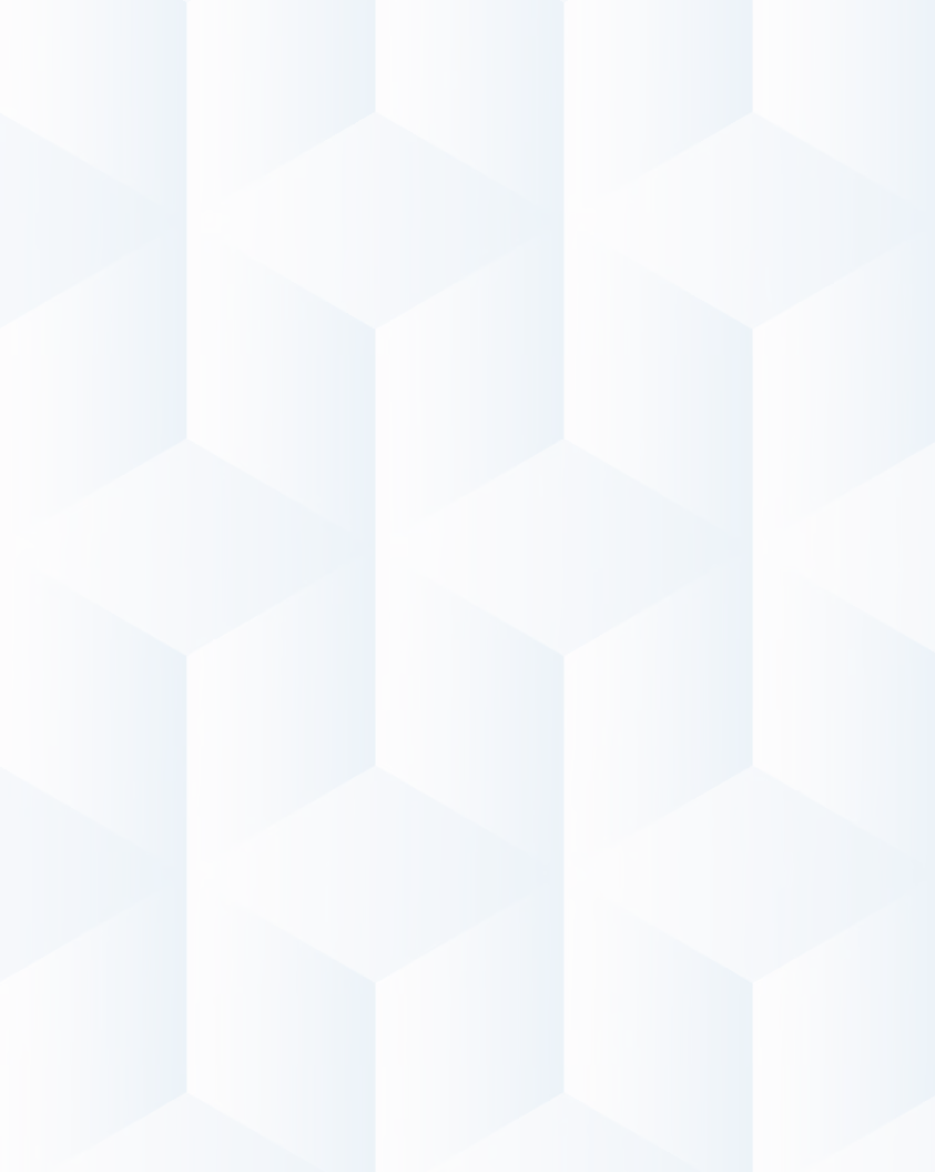 Motif géométrique répétitif de cubes en dégradé bleu clair et blanc.