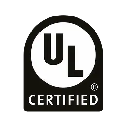 The UL Certified logo, a round black seal with the letters 'UL'.