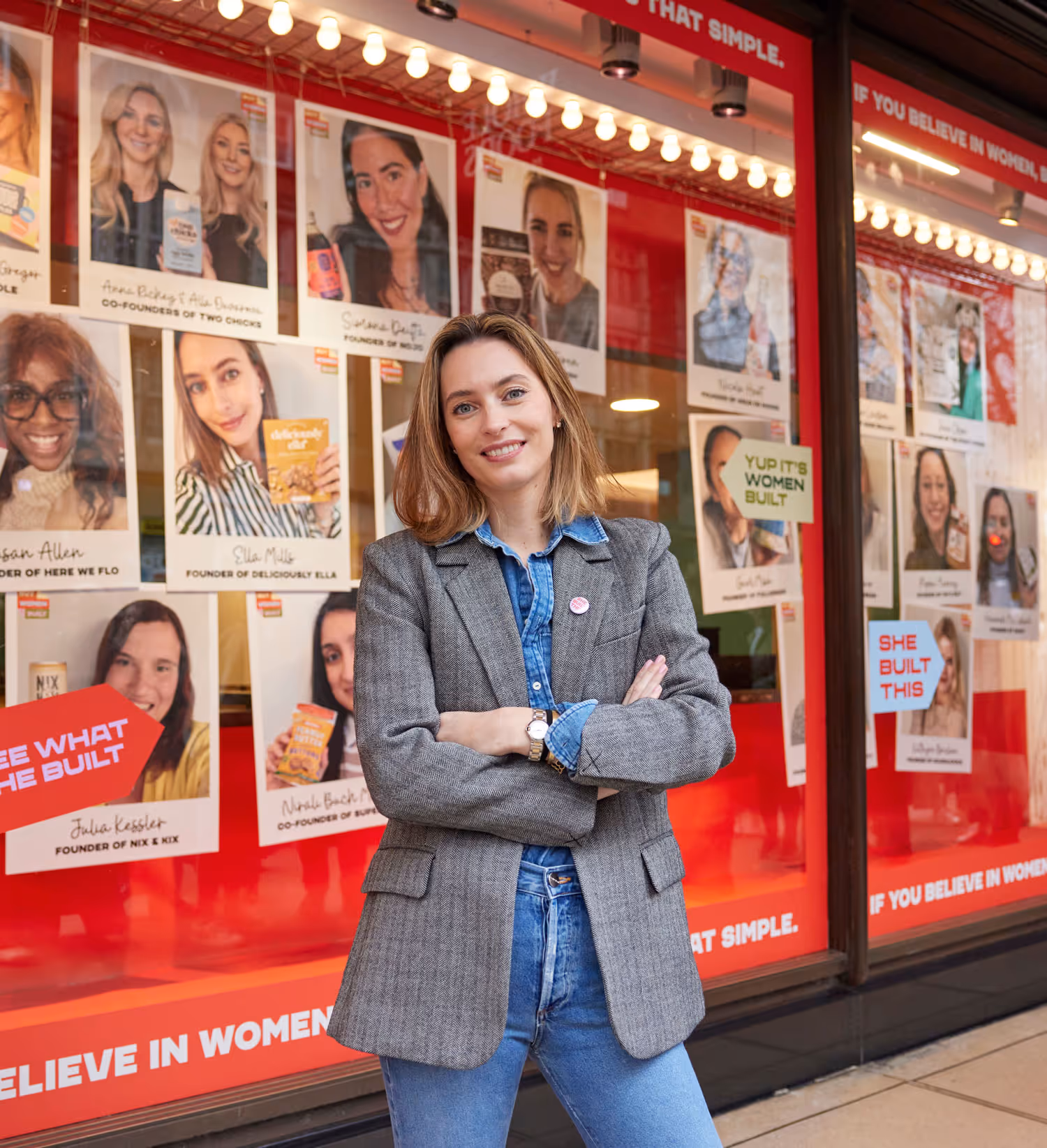 A Buy Women Built founder outside Whole Foods at an event