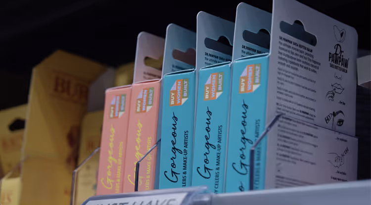 The Buy Women Built Kitemark on product packaging