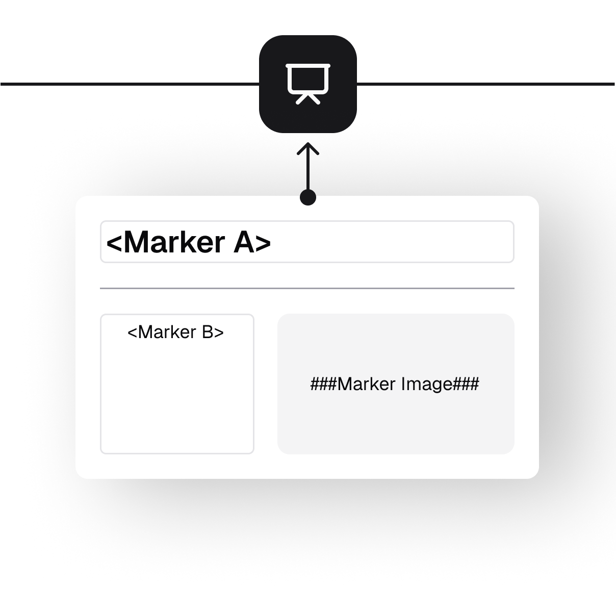 A Powerpoint Presentation Slide showing Markers for different types of Placeholders.