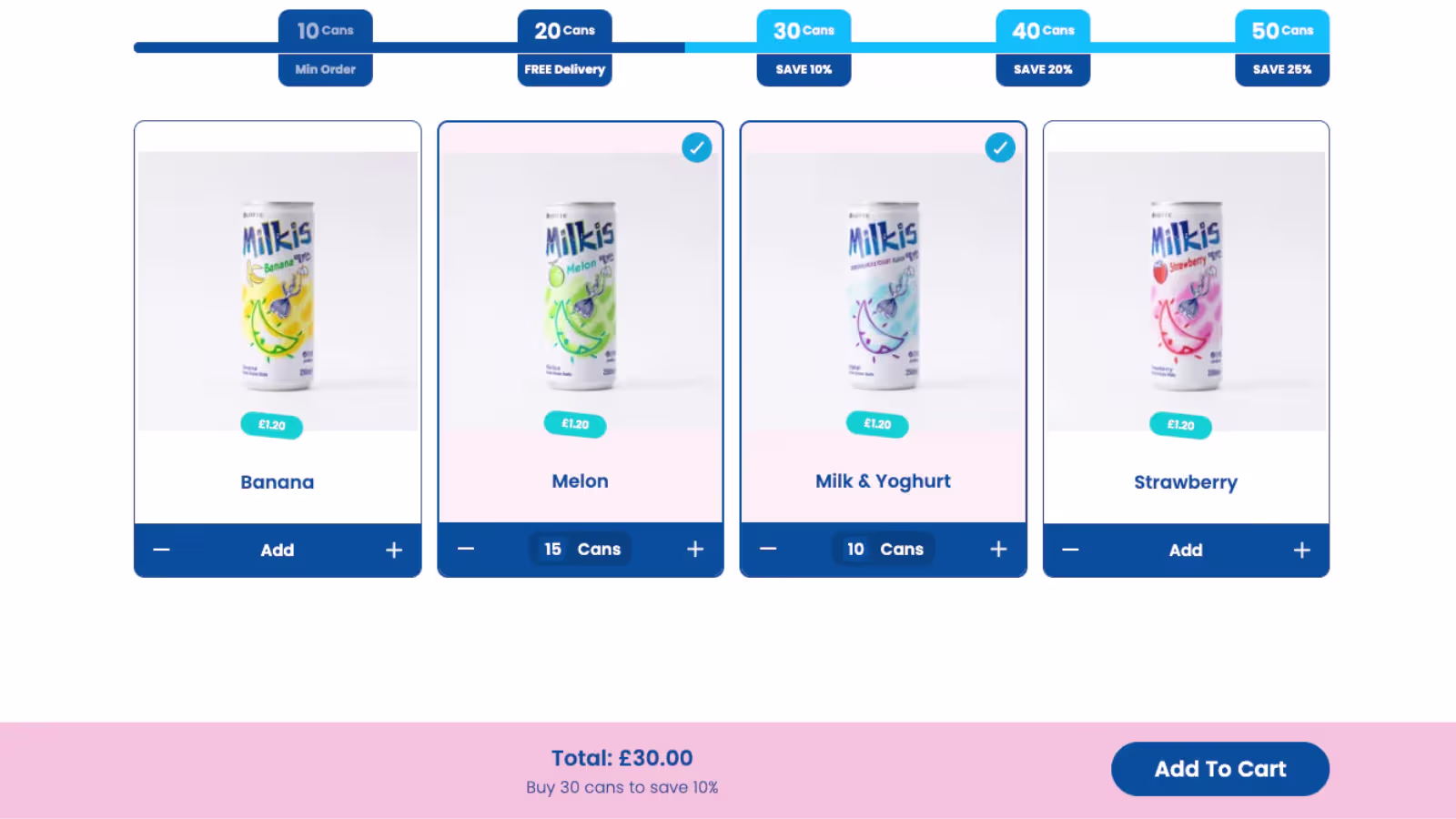 Screenshot eines Bundle Builders auf Shopify