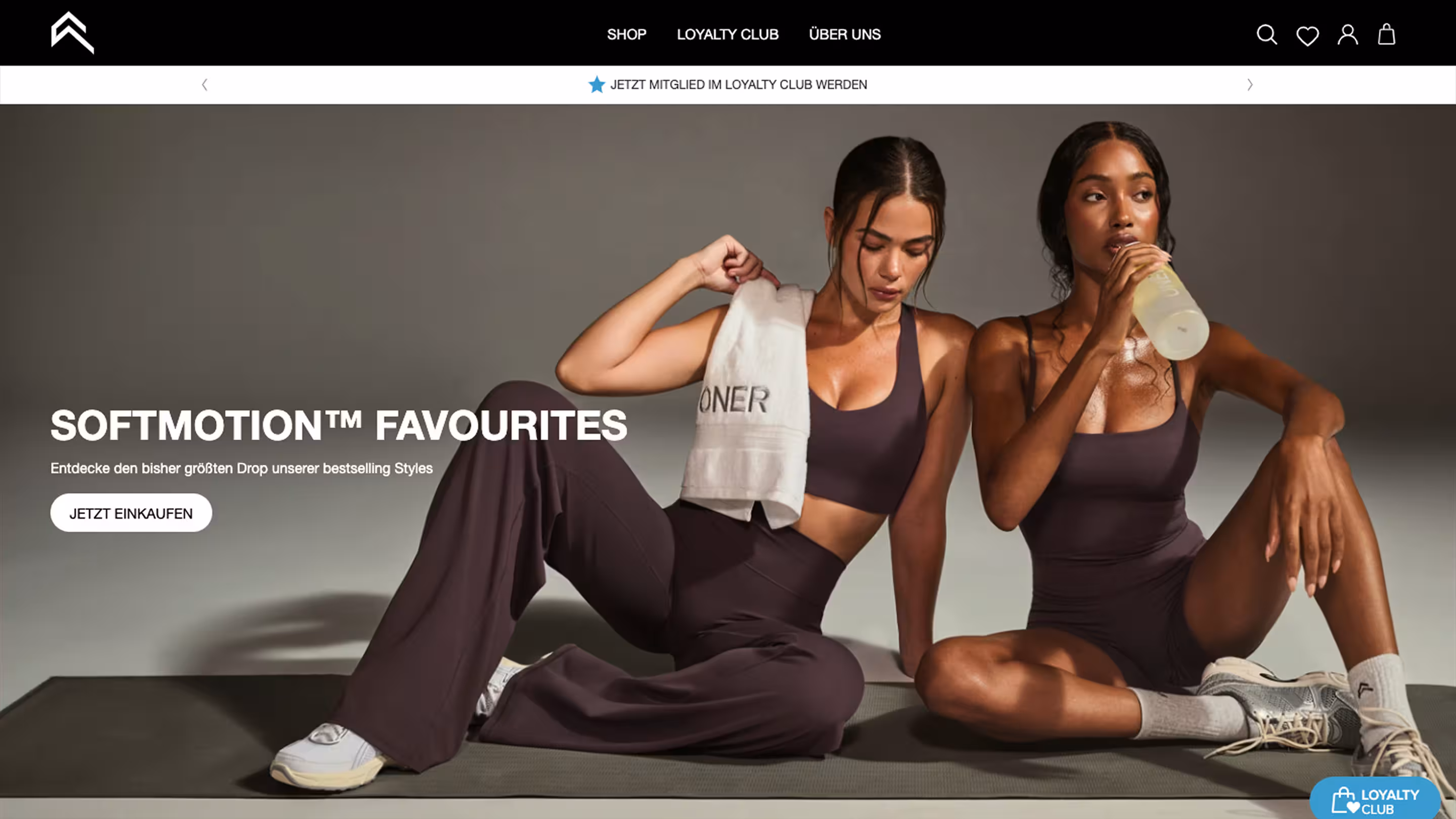 Screenshot von der Oner Active Website - Above the Fold