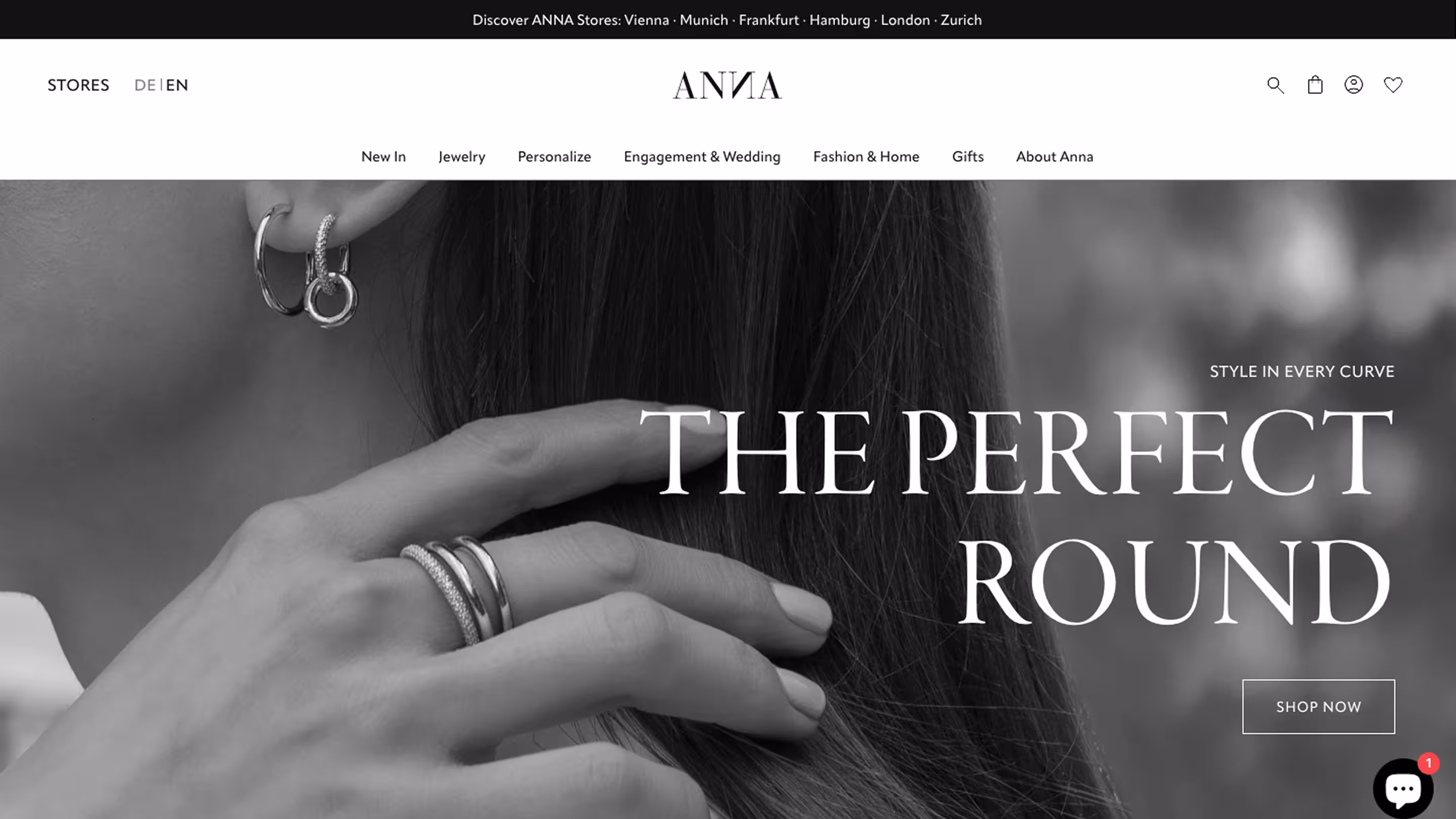Screenshot von der ANNA Website - Above the Fold