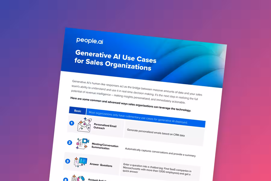 Generative AI Use Cases for Sales Organizations