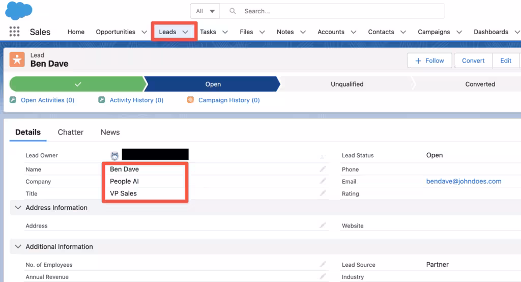 Leads in Salesforce