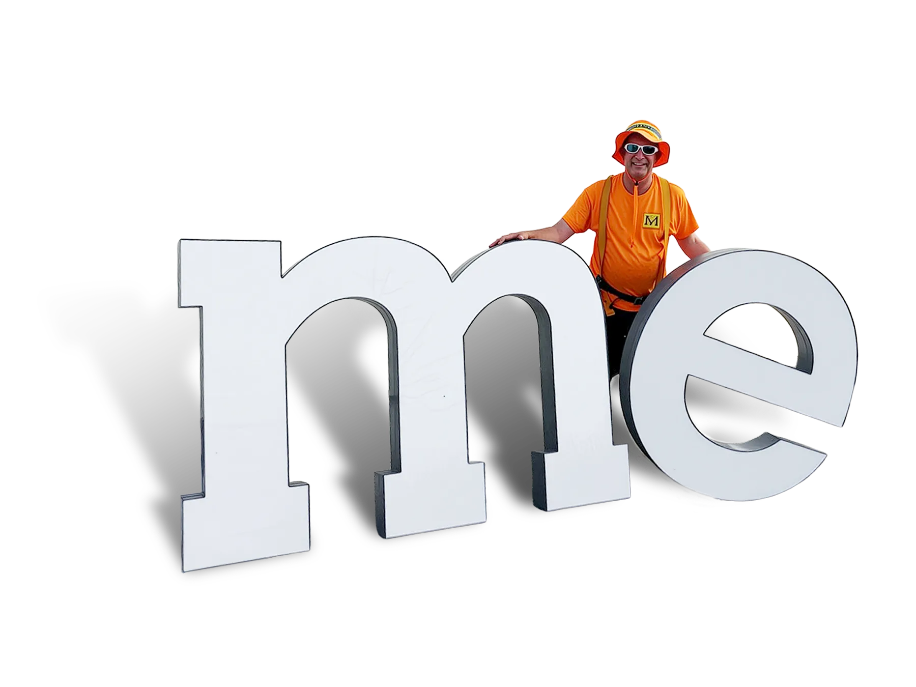 Martino Signs Philadelphia employee with large 'me' letters for interior, exterior signage