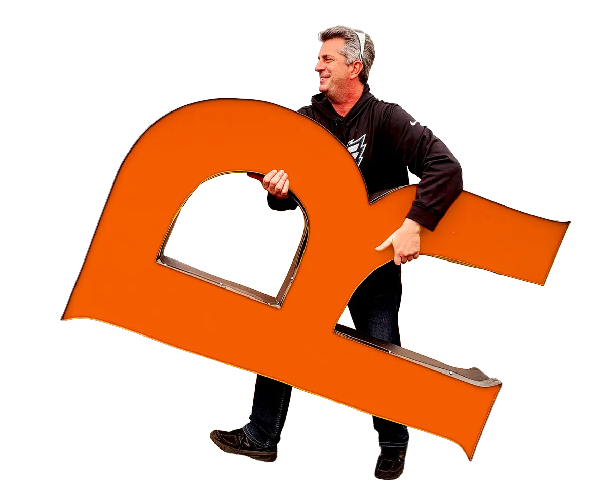 Martino Signs Philadelphia Interior Exterior Awnings Large Orange Letter