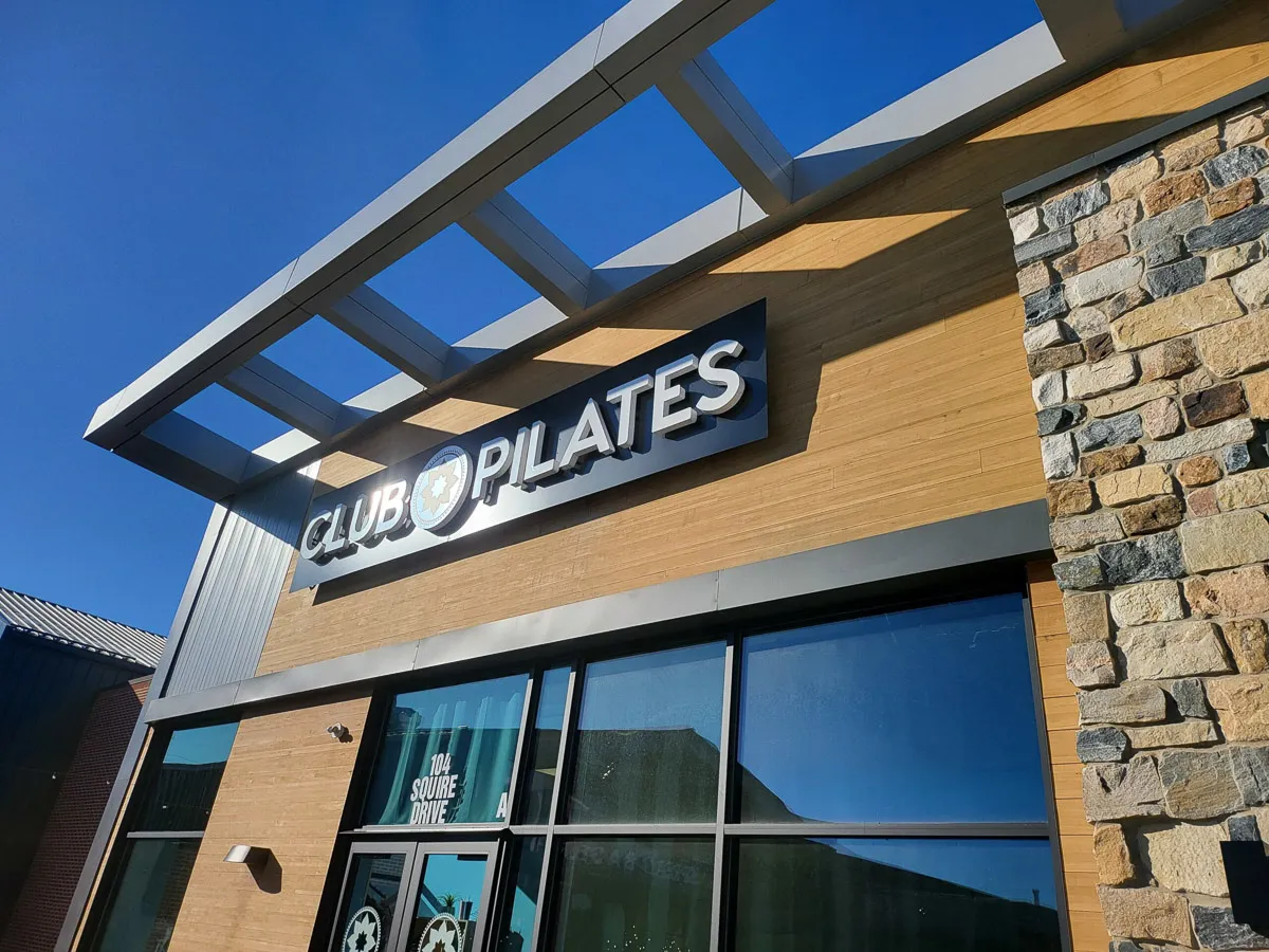 Martino Signs: Club Pilates exterior with large format commercial signage in Philadelphia, PA