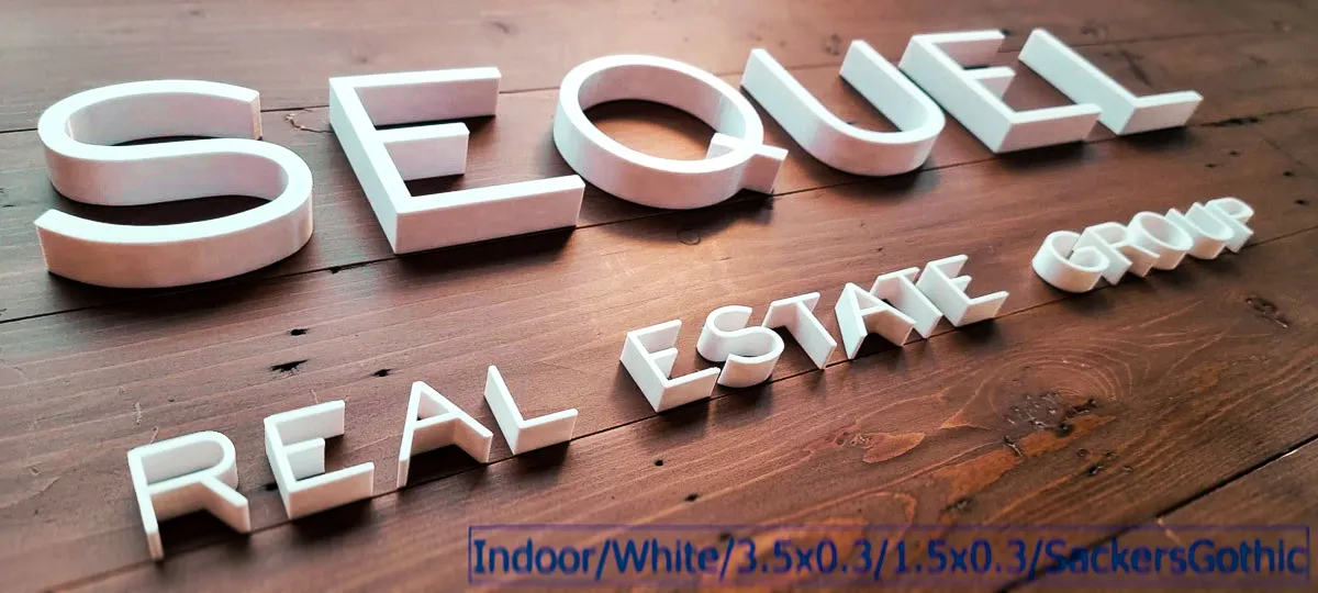 Martino Signs Philadelphia PA: 3D white Seoul Real Estate interior signage