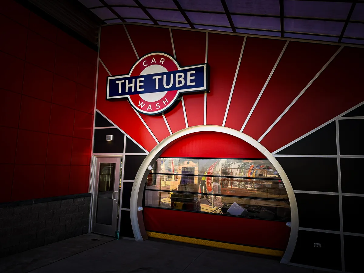Indoor and outdoor sign for The Tube Car Wash with Martino Signs, Philadelphia, PA
