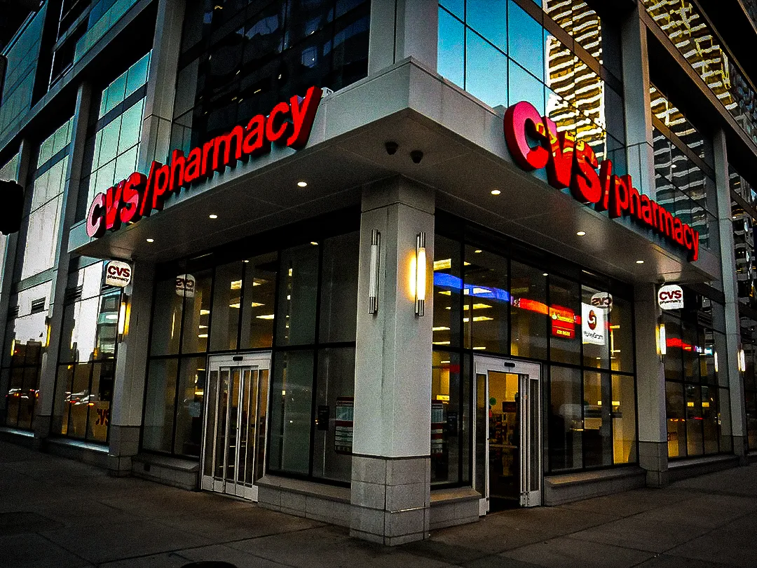 CVS Pharmacy storefront with indoor and outdoor sign by Martino Signs, Philadelphia, PA