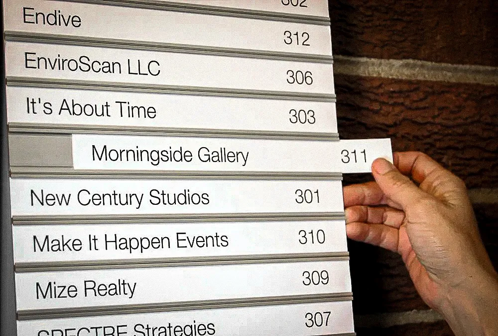 Martino Signs indoor and outdoor company sign in Philadelphia, PA office building