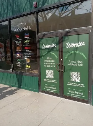 Martino Signs' exterior storefront design for Wonder Food Hall in Philadelphia