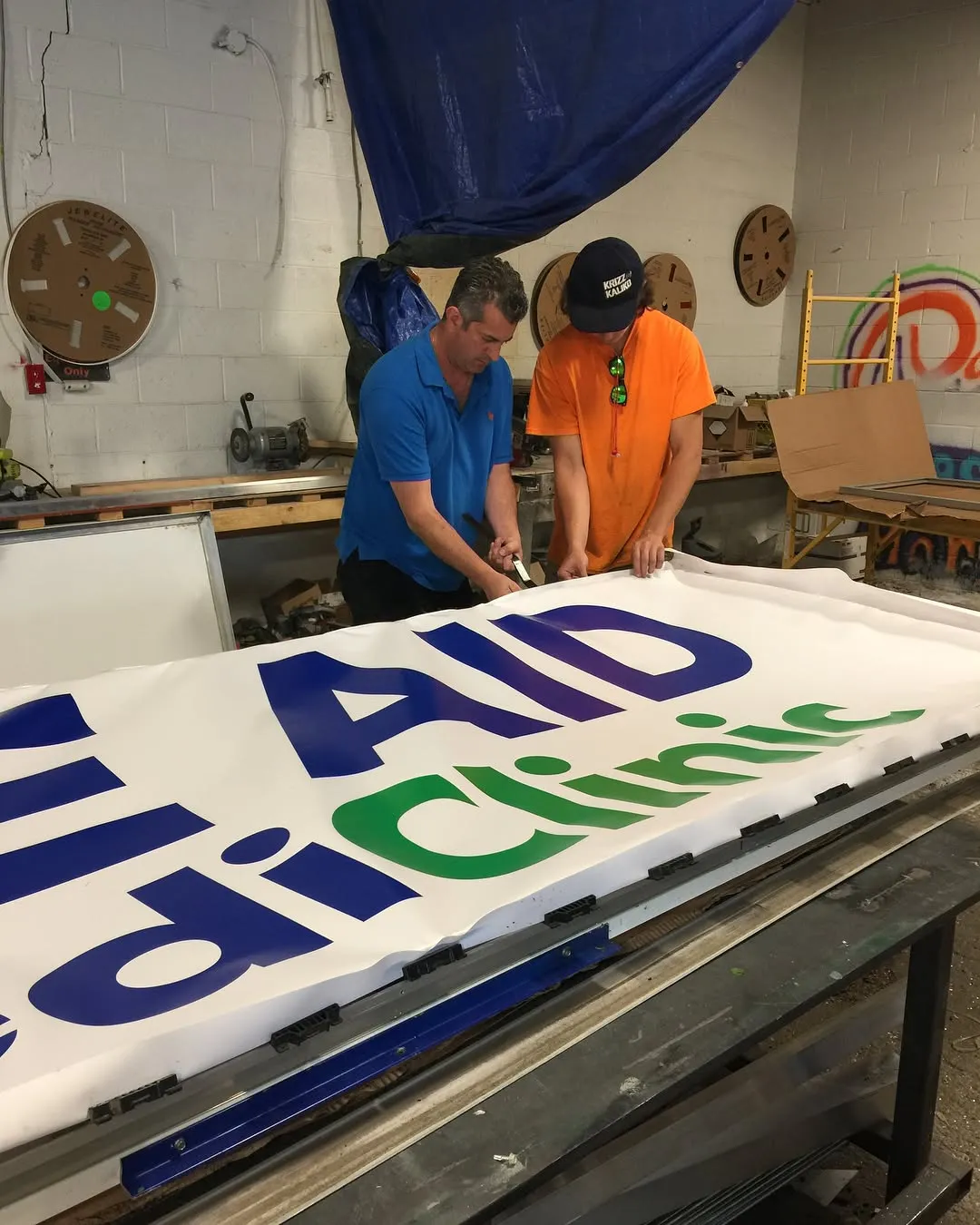 Martino Signs Philadelphia interior workspace creating exterior signs and awnings