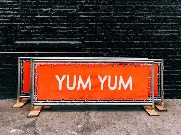 Martino Signs Philadelphia exterior orange "Yum Yum" sign with metal frame