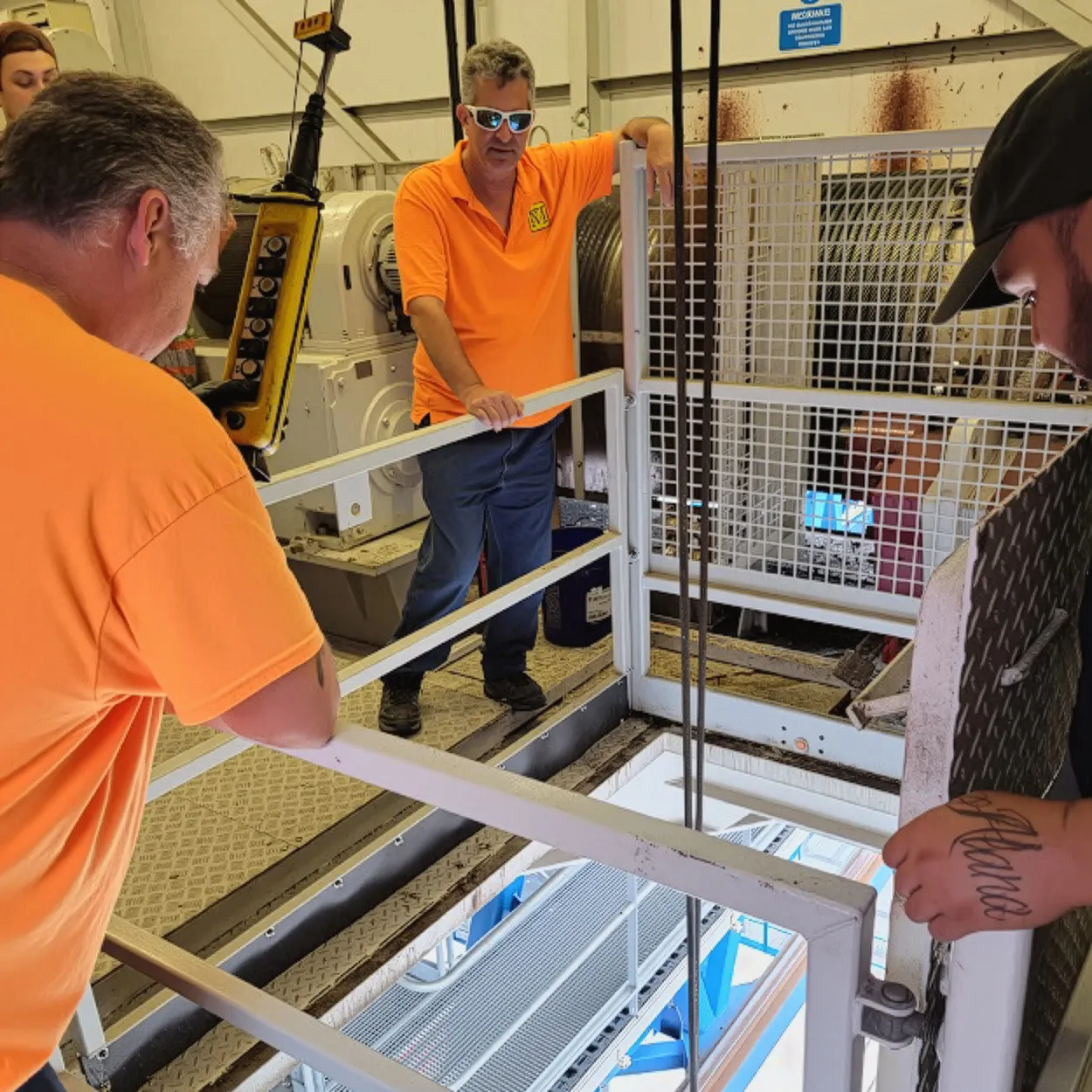 Martino Signs Philadelphia interior workshop with workers operating machinery