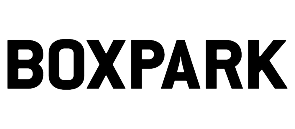 Black bold uppercase text reading 'BOXPARK' on a white background.