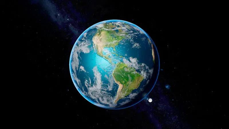 Representación digital del planeta Tierra desde el espacio, destacando la conexión y tecnología a nivel mundial.