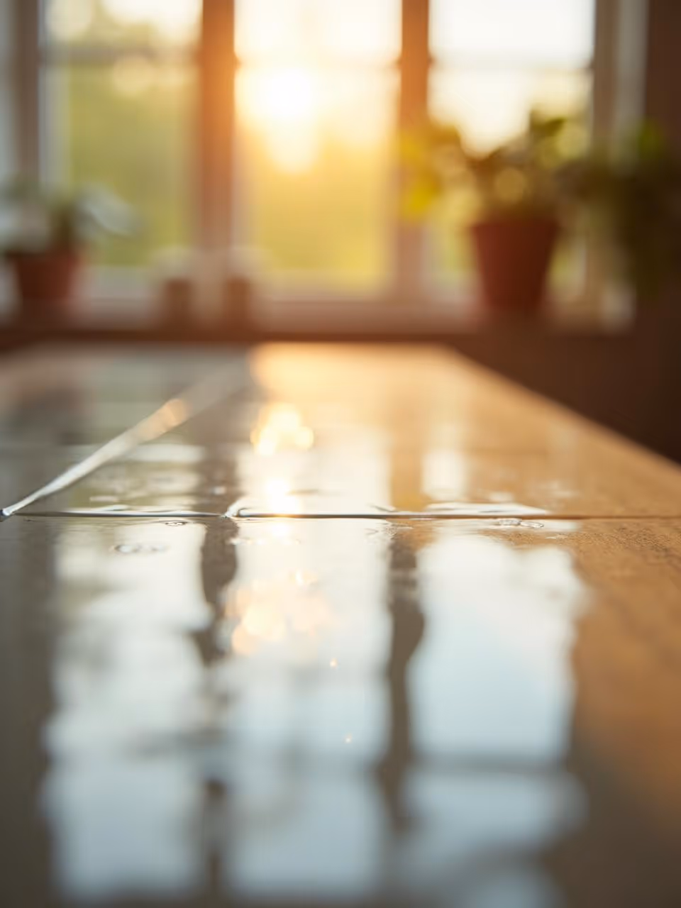 Fotografía de un mesón sumamente limpio dentro de un hogar