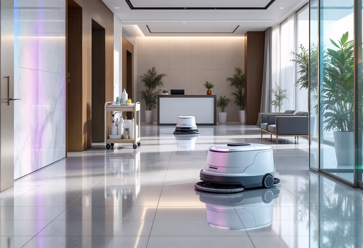 Hotel sumamente limpio con bots limpiadores
