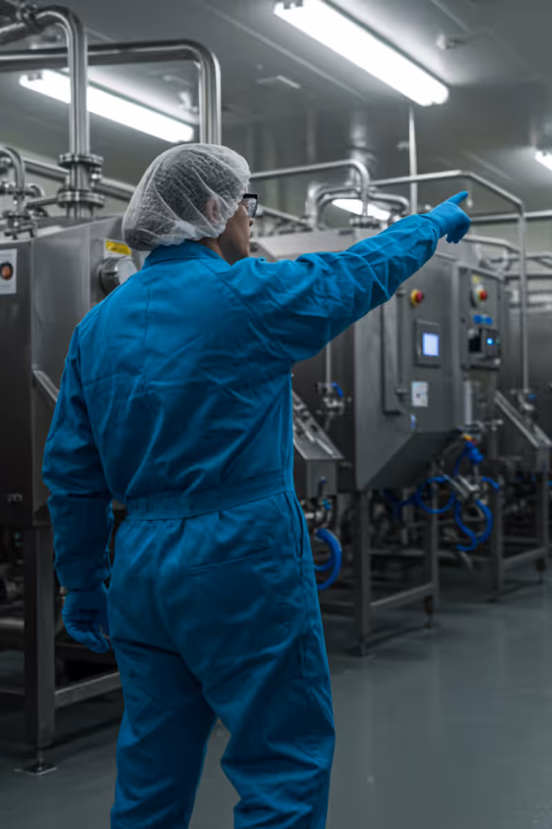 Ingeniero químico realizando análisis en una fábrica