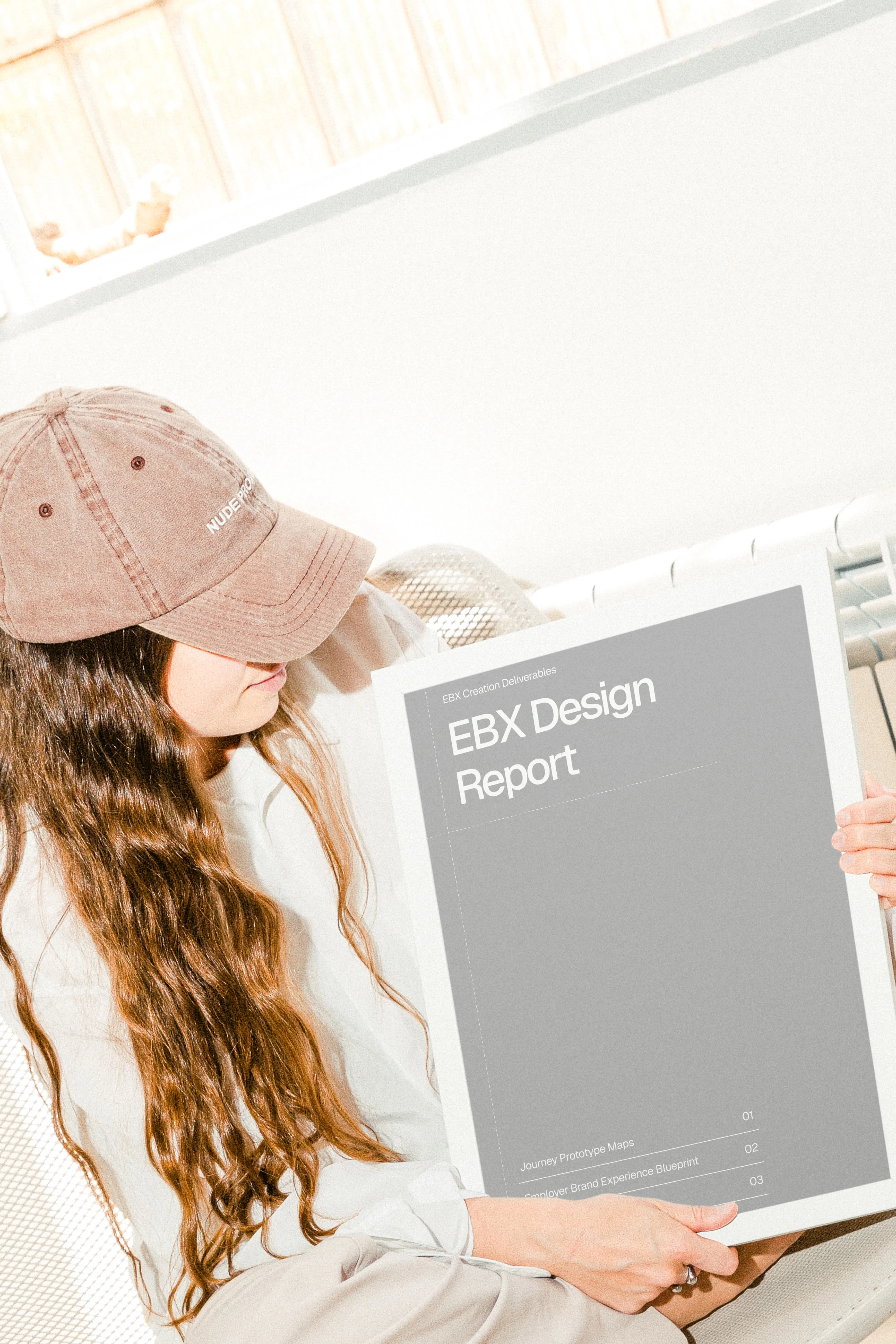 Person examining gray materials