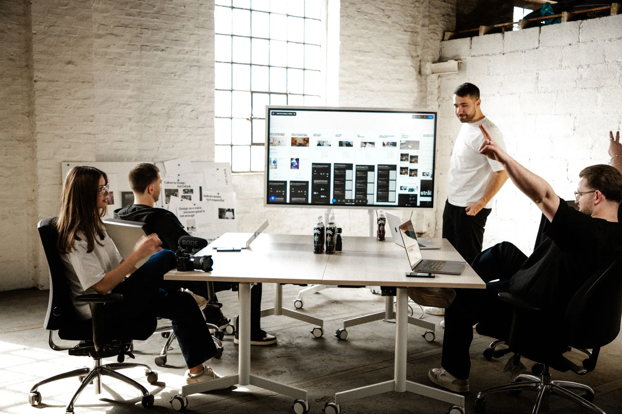 Team meeting around conference table