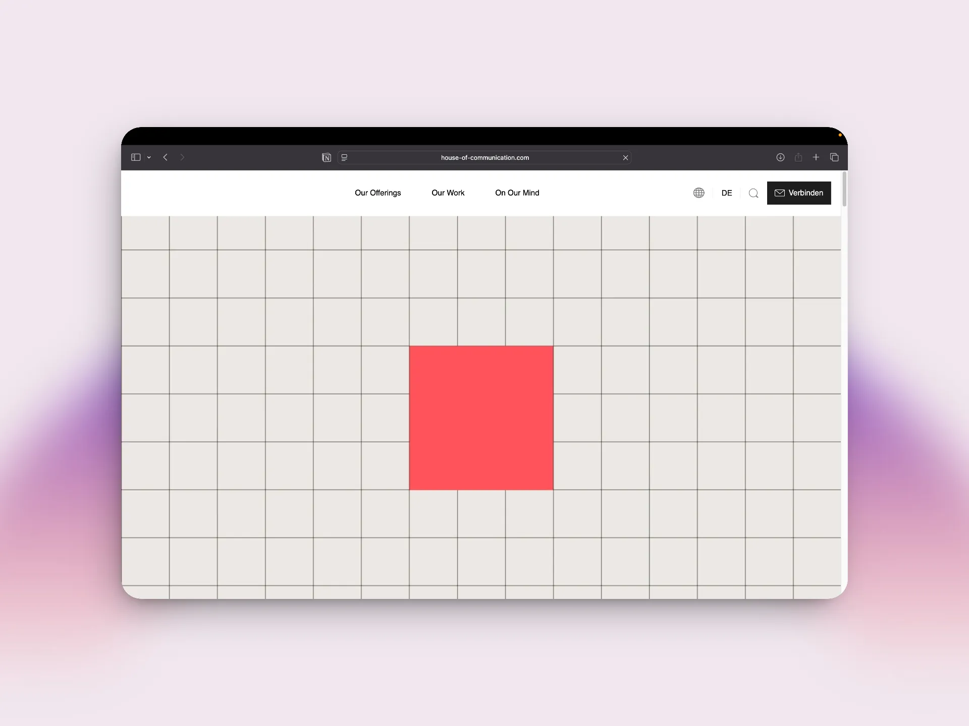 Ein Website Screenshot der Agentur HOC