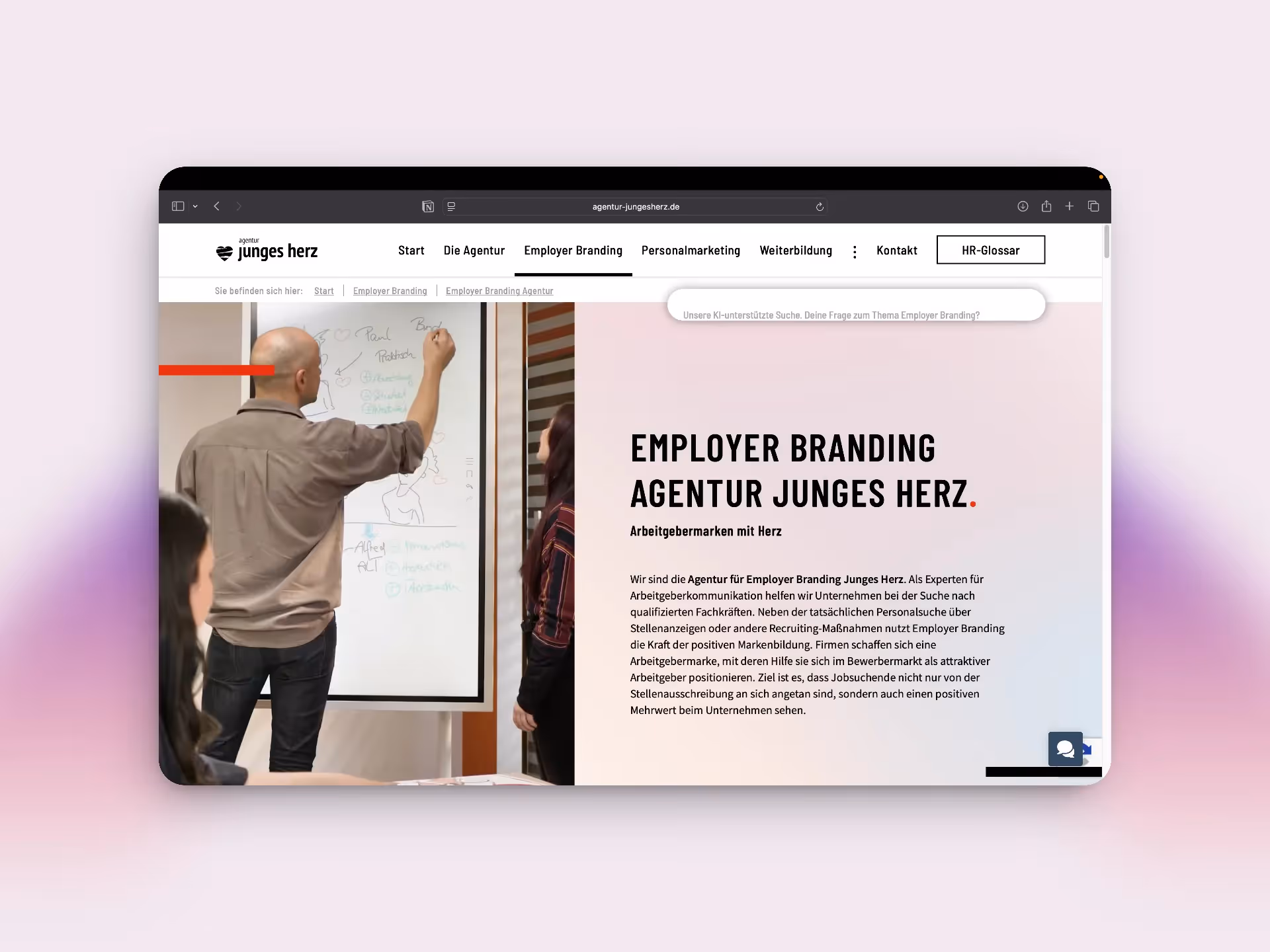 Ein Websitescreenshot von Agentur JH