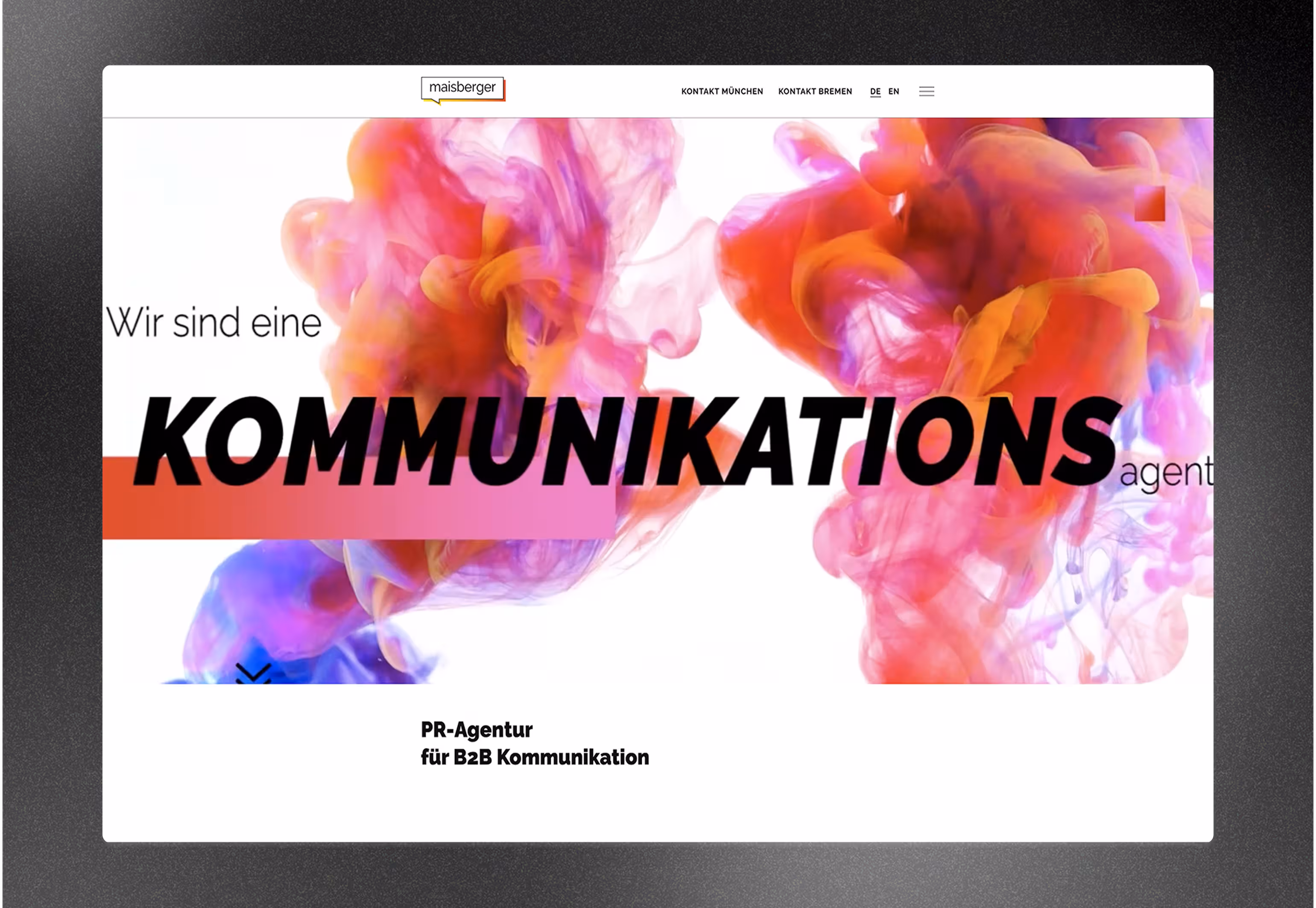 Ein Screenshot von der Webseite der Employer Branding Agentur MB