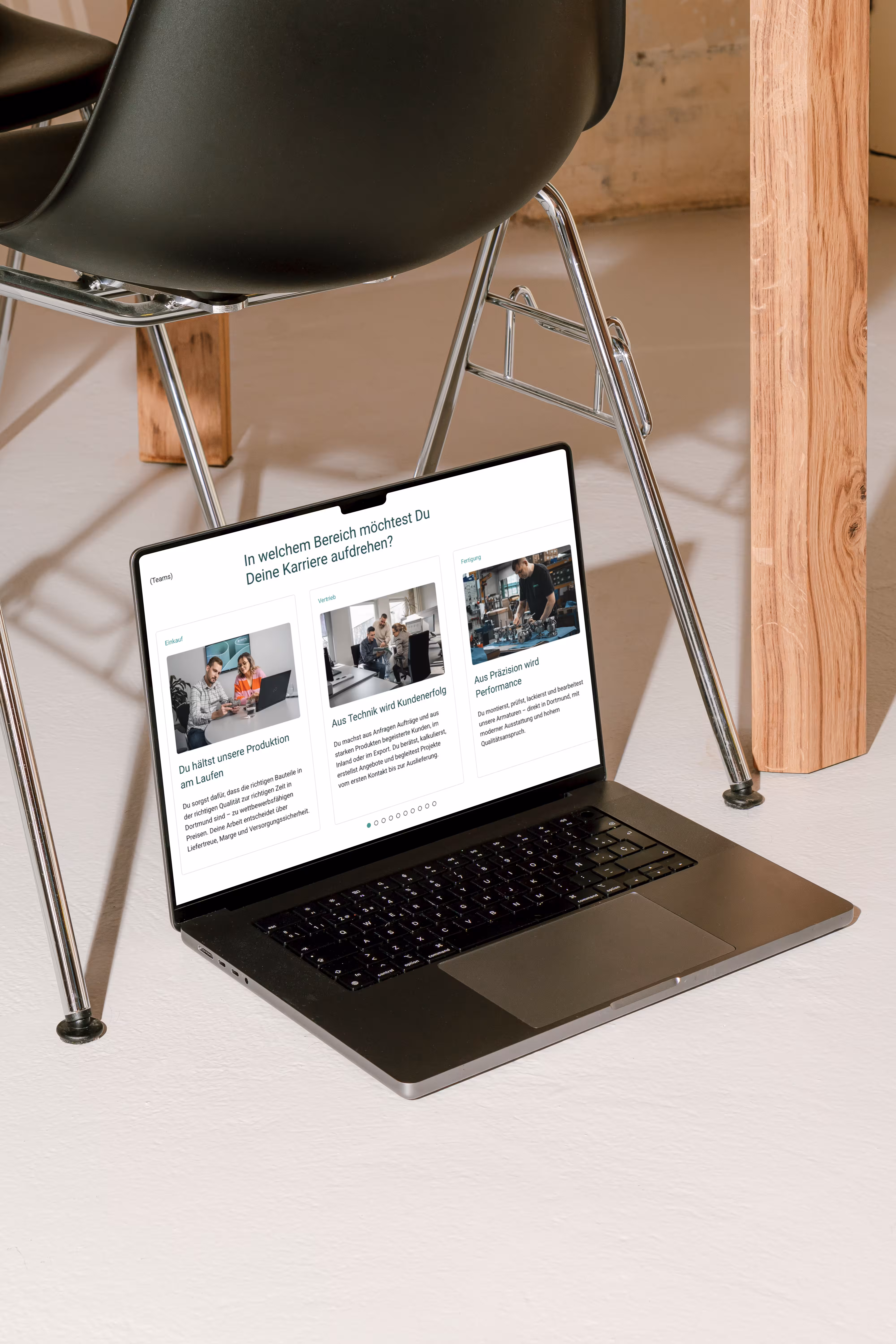 Ein Website Screen der Karrierewebseite der GEFA umgesetzt durch die straling GmbH, der zeigt, wie zielgruppenrelevant die Webseite aufgebaut ist.