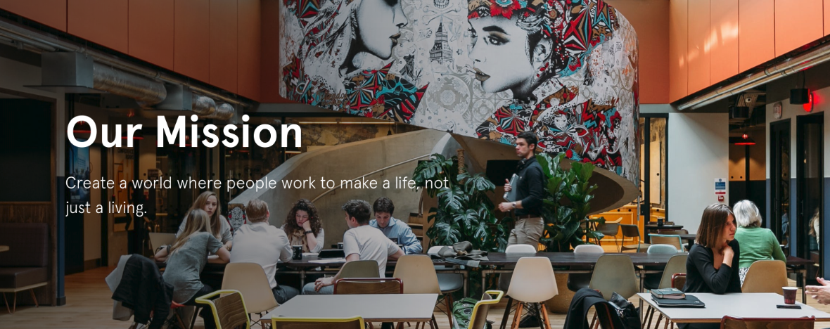 Brand values and mission statement for wework