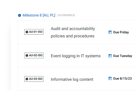 A roadmap of upcoming action items in Thoropass