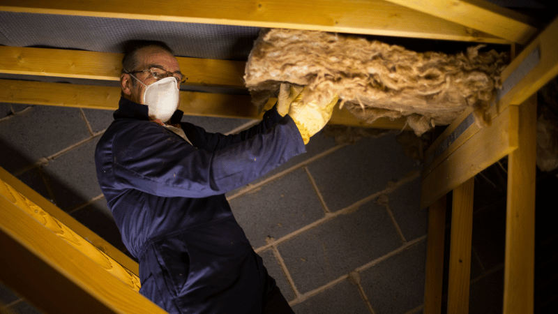 person doing attic inspection