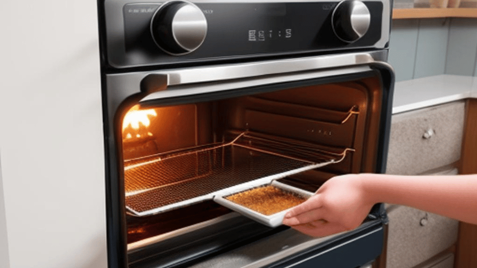 Girl putting soil in oven