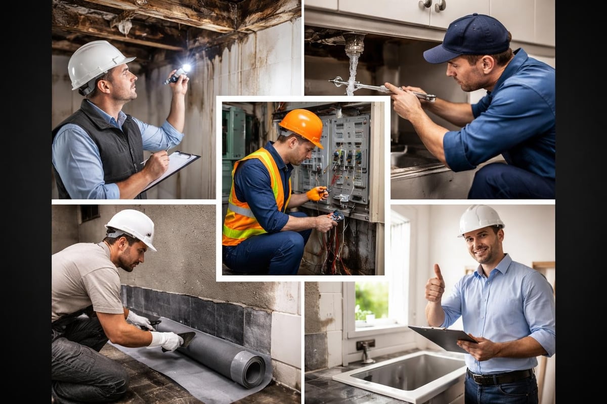 Water intrusion repair team coordination