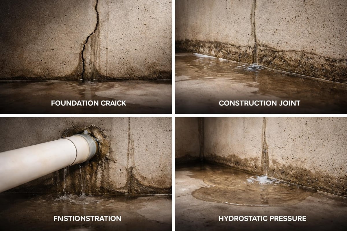 Foundation water entry points