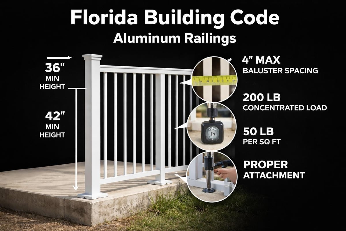 Florida Building Code aluminum railing specifications