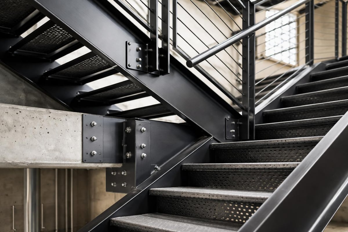 Steel stair structural components