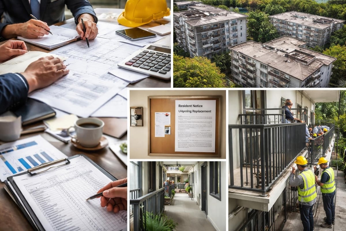 Multi-building railing project coordination