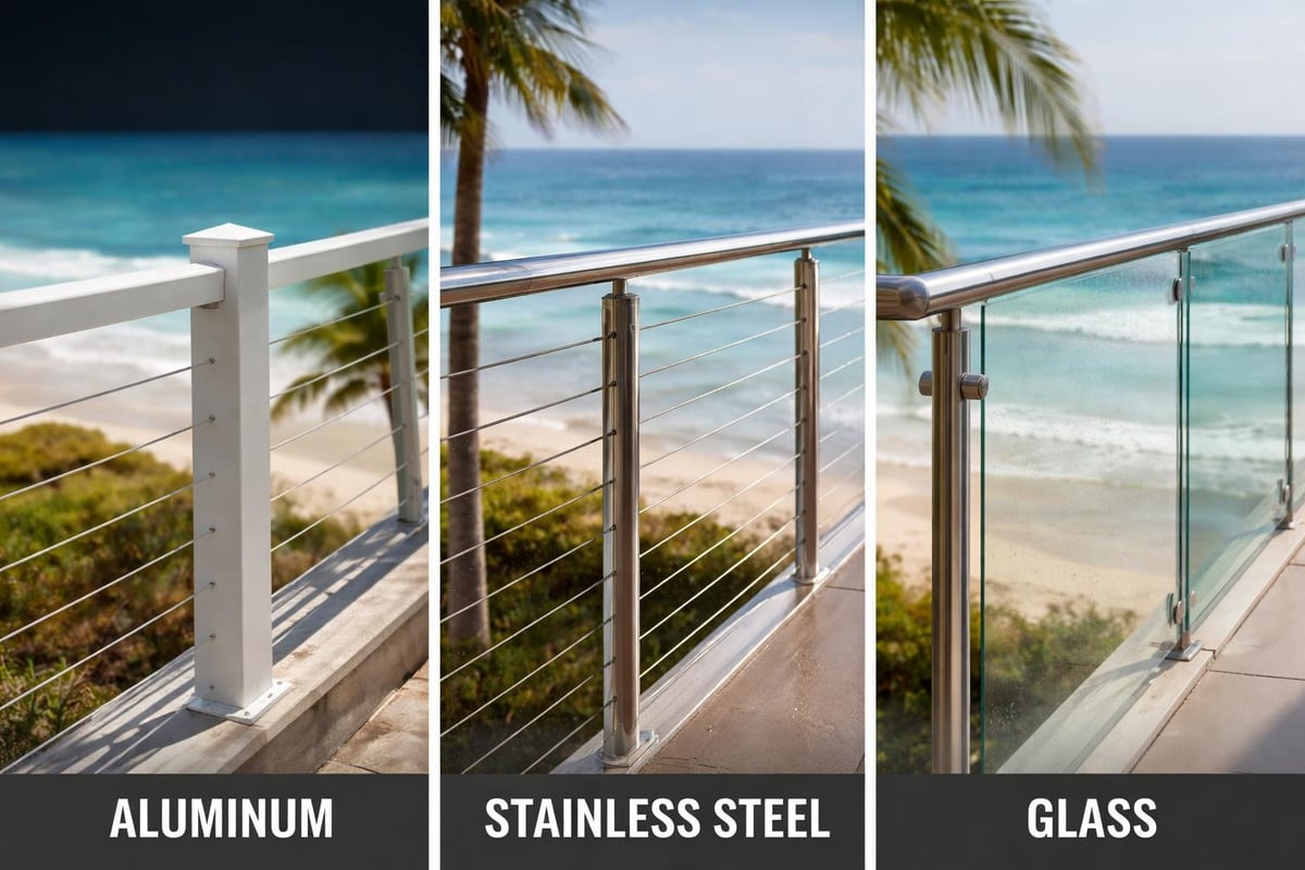 Material comparison for coastal railings