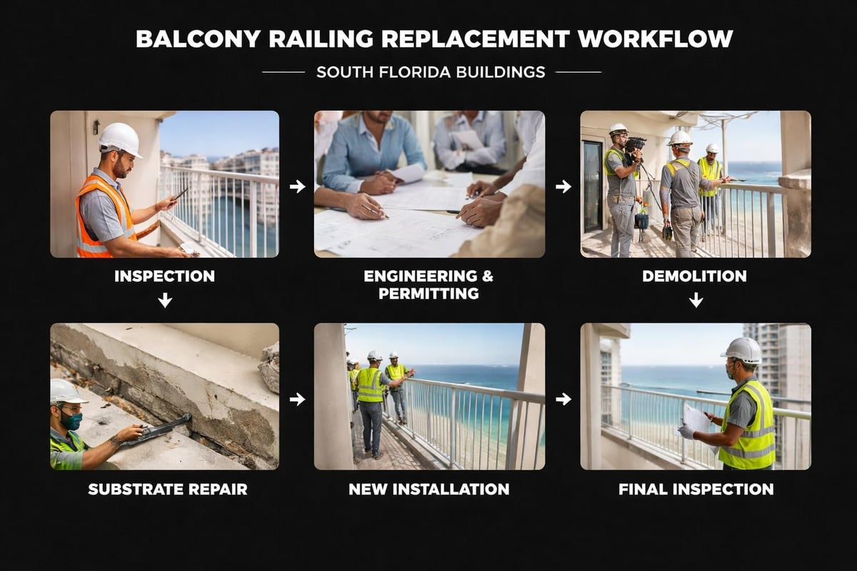 Balcony railing installation process