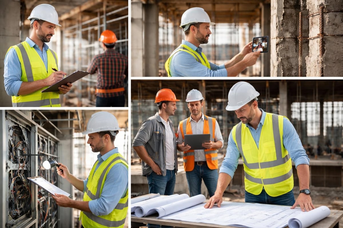 Construction site engineer responsibilities workflow