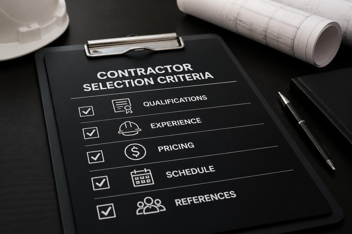 Contractor evaluation matrix