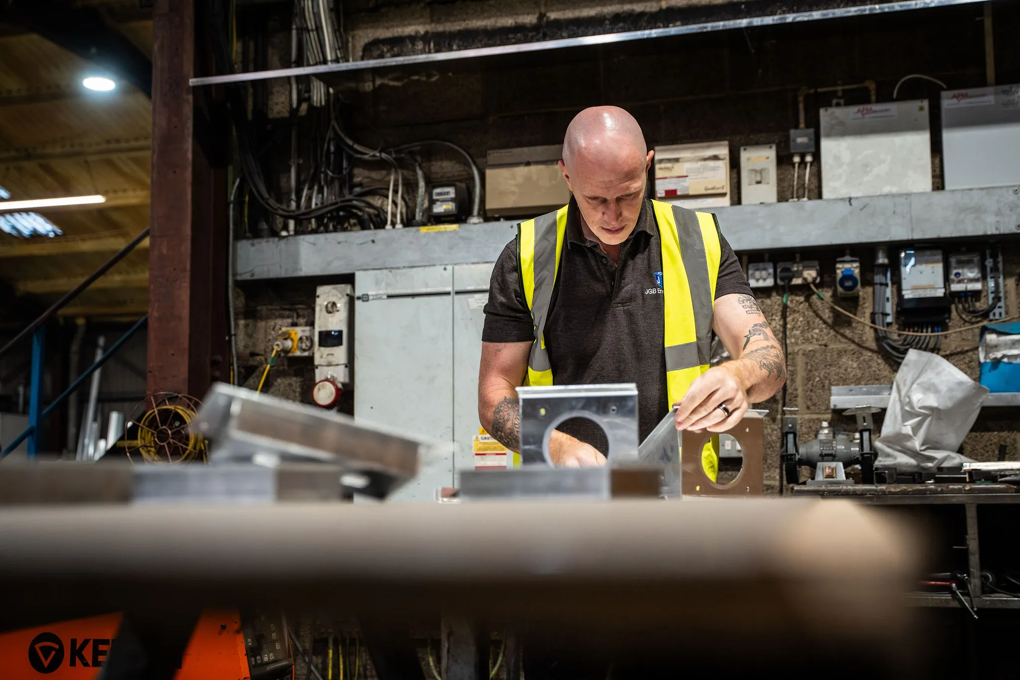 a man doing metal fabrication